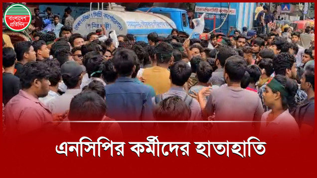 সমাবেশে এসে নিজেরাই হাতাহাতিতে জড়ালো এনসিপির দুই পক্ষ