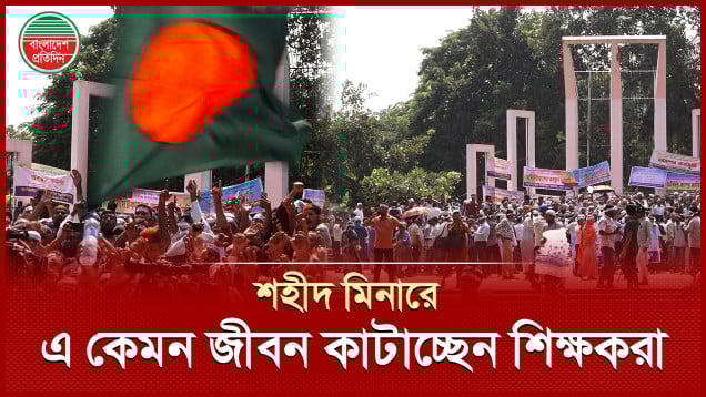শহীদ মিনারে খোলা আকাশের নিচে কীভাবে দিন কাটাচ্ছেন শিক্ষকরা?