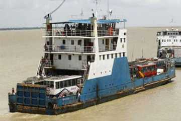 পাটুরিয়া-দৌলতদিয়া নৌ রুটে ফেরি চলাচল শুরু