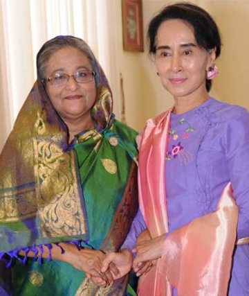 প্রথমবারের বৈঠকে শেখ হাসিনা- সু চি