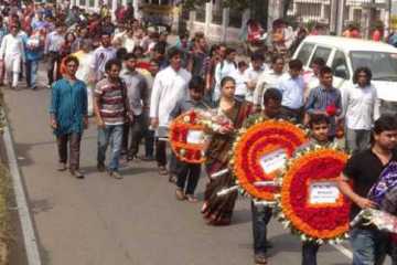 শ্রদ্ধা শেষে অভিজিতের মরদেহ বাসায়