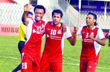২ গোলে এগিয়েও শেখ রাসেলের ড্র 