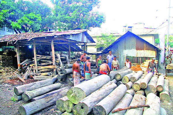 বন্দরের জায়গা দখল করে স’মিল
