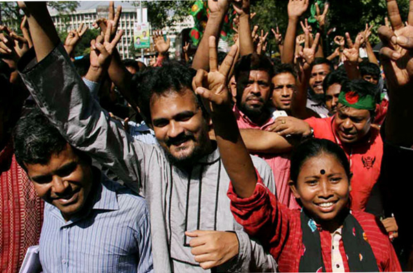 রবিবার গণজাগরণ মঞ্চের আনন্দ মিছিল