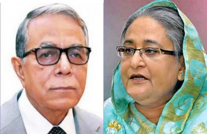 বঙ্গবন্ধুর সমাধিতে রাষ্ট্রপতি ও প্রধানমন্ত্রীর শ্রদ্ধা 