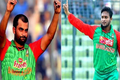 ব্যাটিংয়ে শীর্ষে তামিম, বোলিংয়ে সাকিব