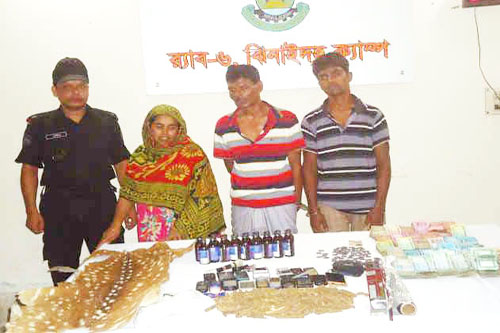 ঝিনাইদহে হরিণের চামড়াসহ গ্রেফতার ৩