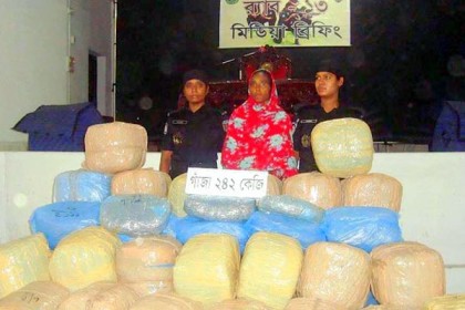নীলফামারীতে ২৫ লাখ টাকার গাঁজাসহ নারী আটক