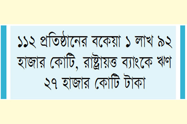 রাষ্ট্রীয় প্রতিষ্ঠান চলে ঋণে লোকসানে