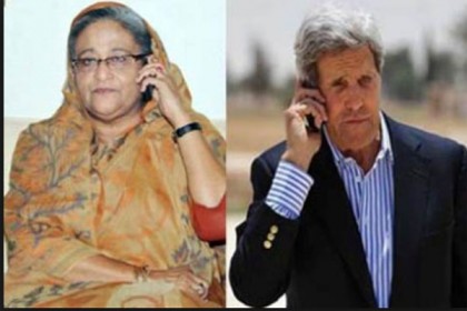 প্রধানমন্ত্রী শেখ হাসিনাকে জন কেরির ফোন