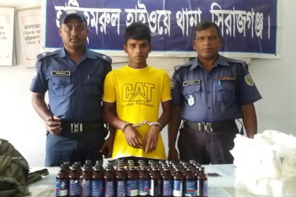 সিরাজগঞ্জে ফেন্সিডিলসহ যুবক আটক
