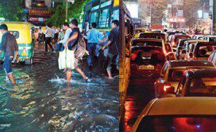 এক ঘণ্টার বৃষ্টিতে ভেসে গেল কলকাতা