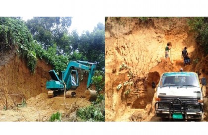 বান্দরবানে প্রকাশ্যে পাহাড় কাটার মহোৎসব