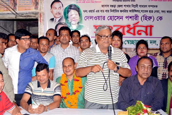 বগুড়ায় সদ্য কারামুক্ত জাসাস নেতা হিরুকে সংবর্ধনা
