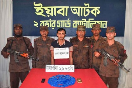 টেকনাফে প্রায় ১০ হাজার পিস ইয়াবাসহ আটক ১
