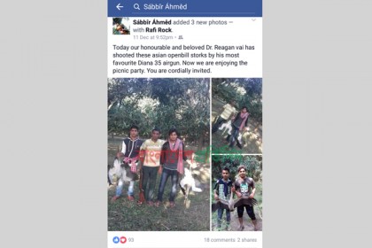 অতিথি পাখি শিকার করে চিকিৎসকের পিকনিক!