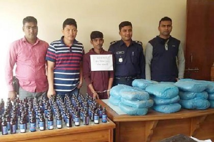 চৌদ্দগ্রামে ফেনসিডিল ও গাঁজাসহ আটক ১