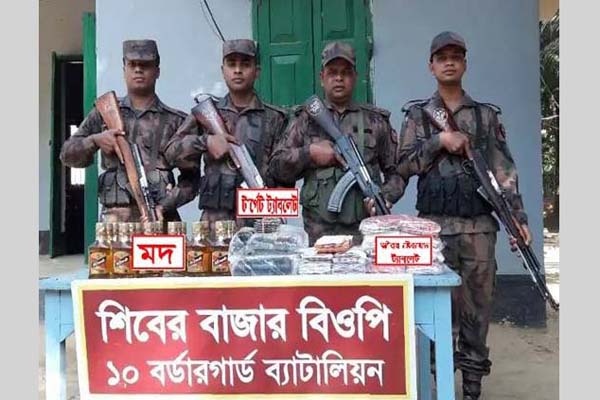 চৌদ্দগ্রামে বিপুল পরিমাণ ভারতীয় মালামাল জব্দ