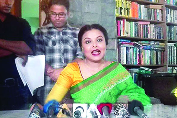 সংবাদ সম্মেলনে নিজের অবস্থান ব্যাখ্যা করলেন শাওন