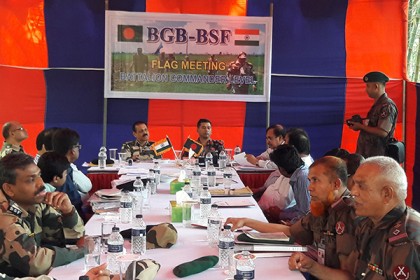 চরধরমপুর সীমান্তে বিজিবি-বিএসএফ পাতাকা বৈঠক