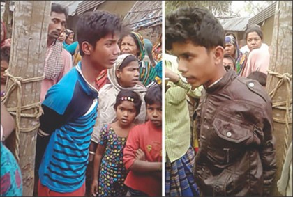 চুরির অভিযোগে ২ স্কুলছাত্রকে গাছে বেঁধে নির্যাতন
