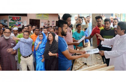 বৃষ্টি উপেক্ষা করে কেন্দ্রীয় নেতাদের নৌকা-ধানের শীষের পক্ষে প্রচারণা