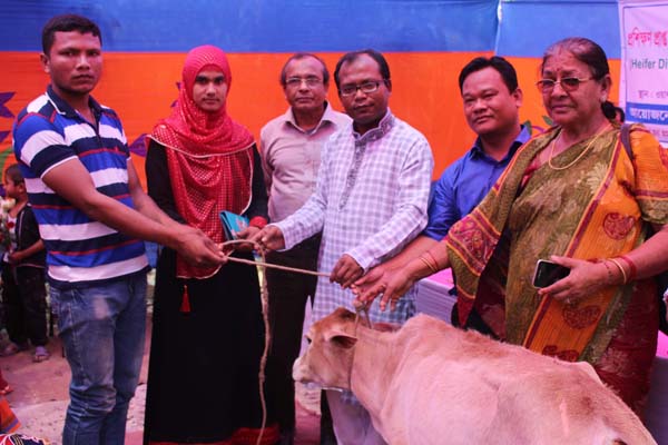 ঠাকুরগাঁওয়ে বিনামূল্যে দরিদ্রদের মাঝে গবাদি পশু বিতরণ