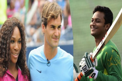 সেরেনা-ফেদেরারকে ছাড়িয়ে গেলেন সাকিব