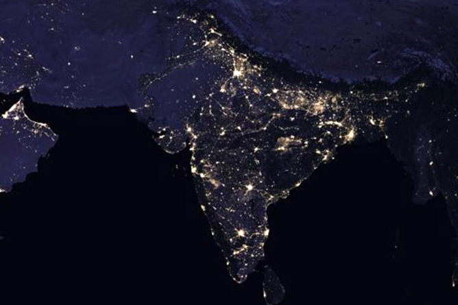 নাসার ক্যামেরায় রাতের ভারত