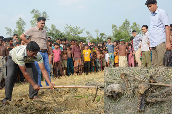 ধানক্ষেতে উঁচু মাটি, খুঁড়তেই মানব কঙ্কাল
