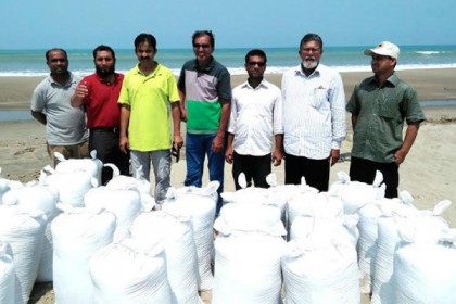 সমুদ্র অঞ্চল থেকে বিপুল পরিমাণ শামুক-ঝিনুক জব্দ