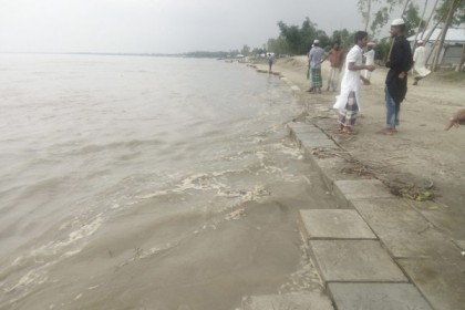সিরাজগঞ্জের চৌহালী শহর রক্ষা বাঁধে ধস, এলাকায় আতঙ্ক