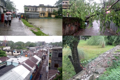 কলাপাড়ায় প্রবল বর্ষণে জনজীবন বিপর্যস্ত