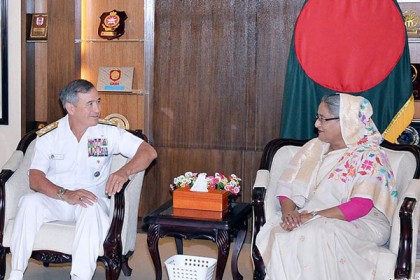 প্রধানমন্ত্রীর সঙ্গে যুক্তরাষ্ট্রের প্যাসিফিক কমান্ডের কমান্ডারের সৌজন্য সাক্ষাৎ