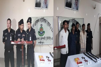 নোয়াখালীতে র‌্যাবের অভিযানে অস্ত্রসহ ৩ জলদস্যু আটক