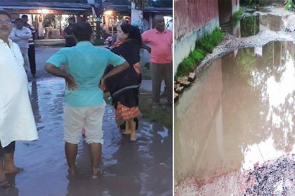 নাটোর পৌরসভায় বৃষ্টি হলেই জলাবদ্ধতা