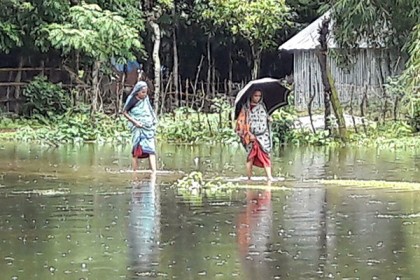 কুয়াকাটায় পানিবন্দী অর্ধ-শতাধিক পরিবার