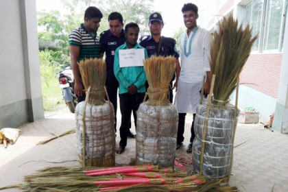 চৌদ্দগ্রামে অভিনব কায়দায় পাচারকালে গাঁজাসহ আটক ১