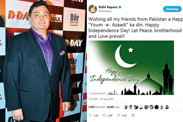 
পাকিস্তানকে শুভেচ্ছা জানিয়ে ফের ট্রোলড ঋষি কাপুর