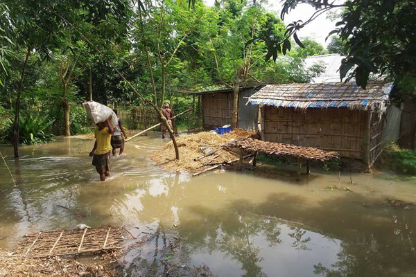 চাঁপাইনবাবগঞ্জের গোমস্তাপুরে নিম্নাঞ্চল প্লাবিত