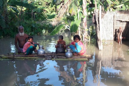 শরীয়তপুরে ভাঙছে পদ্মা, ভাসছে মানুষ