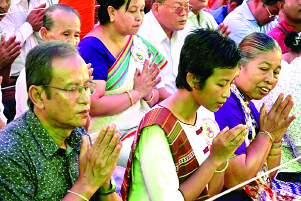 রাঙামাটি রাজবন বিহারে দিনভর পুণ্যার্থীর ঢল