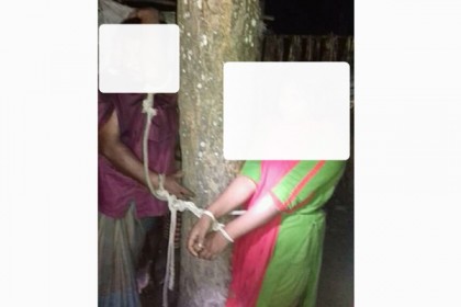 অনৈতিক কাজের অভিযোগে গাছে বেঁধে নির্যাতন, গ্রামে উত্তেজনা