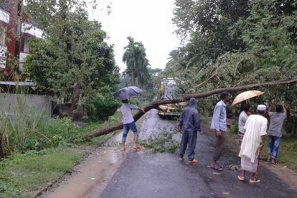 বৃষ্টিতে তিনদিন ধরে বিদ্যুৎ নেই বাগাতিপাড়ায়