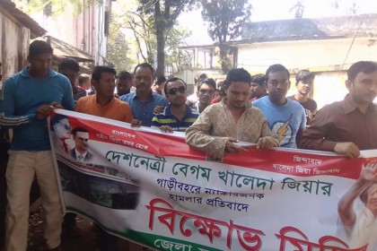নেত্রকানায় যুবদলের বিক্ষোভ মিছিল