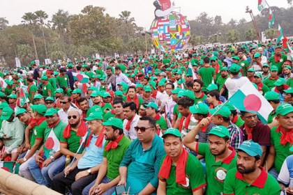 নাগরিক সমাবেশে যুবলীগের নান্দনিক শোডাউন
