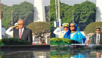 সশস্ত্র বাহিনী দিবসে শিখা অনির্বাণে রাষ্ট্রপতি ও প্রধানমন্ত্রীর শ্রদ্ধা 