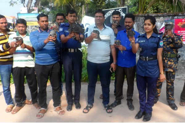 অর্ধশত অতিথি পাখি খোলা আকাশে অবমুক্ত