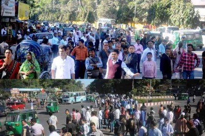 চট্টগ্রামে ‘ত্রিমুখী’ ধর্মঘটে অতিষ্ঠ জনজীবন