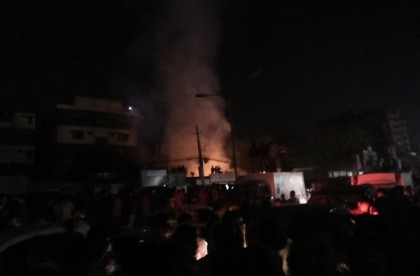 রাজধানীর নদ্দায় রিকশা গ্যারেজে আগুন